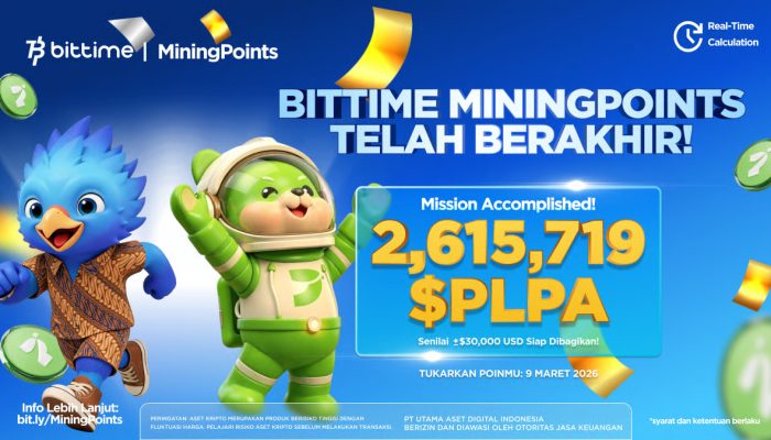 Bittime Mining Points Resmi Berakhir, Volume Perdagangan Naik Lebih dari 50%
