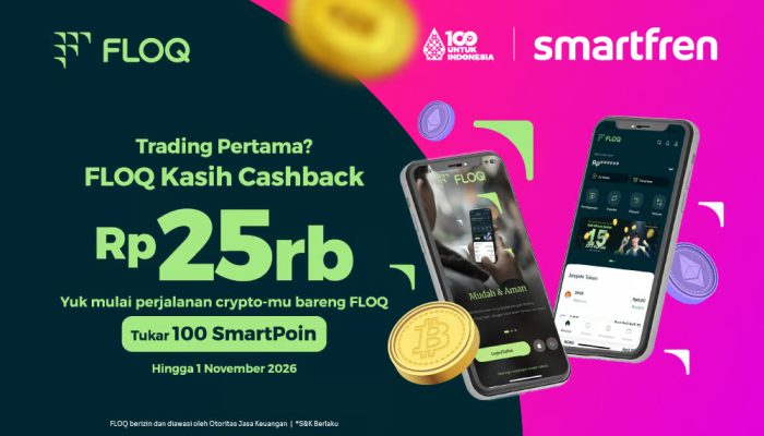 FLOQ Gandeng Smartfren, Pelanggan Bisa Tukar SmartPoin dengan Saldo Kripto Senilai Rp25.000