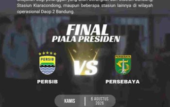 KAI Daop 2 Imbau Pelanggan Datang Lebih Awal Jelang Final Piala Presiden 2026
