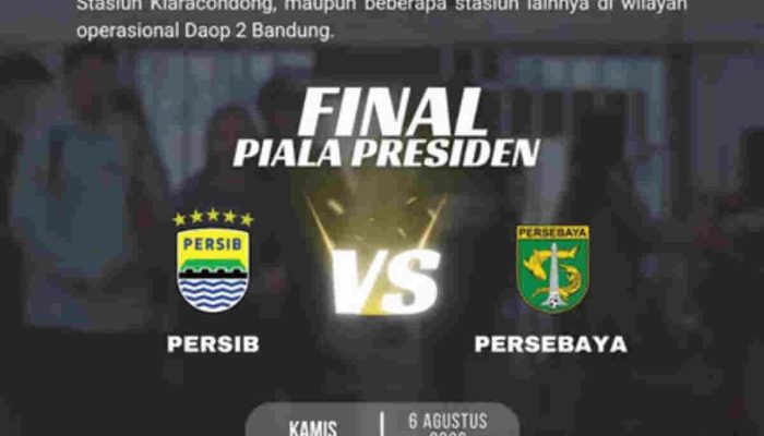 KAI Daop 2 Imbau Pelanggan Datang Lebih Awal Jelang Final Piala Presiden 2026
