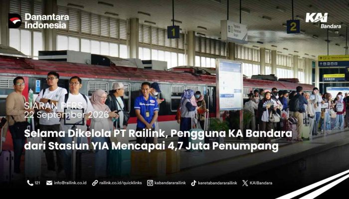 Selama dikelola PT Railink, Pengguna KA Bandara dari Stasiun YIA Mencapai 4,7 Juta Penumpang