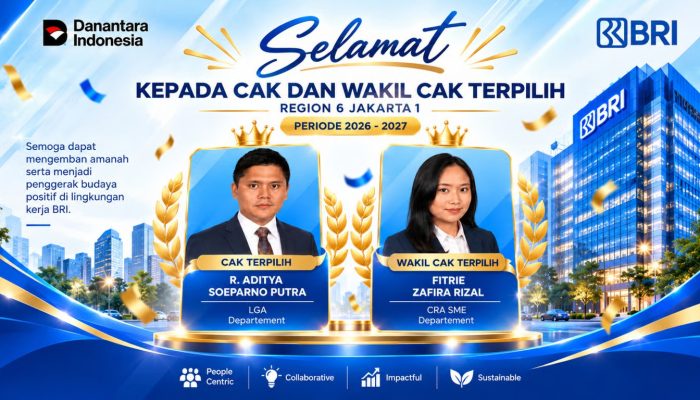 R. Aditya Soeparno Putra Terpilih sebagai Change Agent Koordinator BRI Region 6 Periode 2026–2027